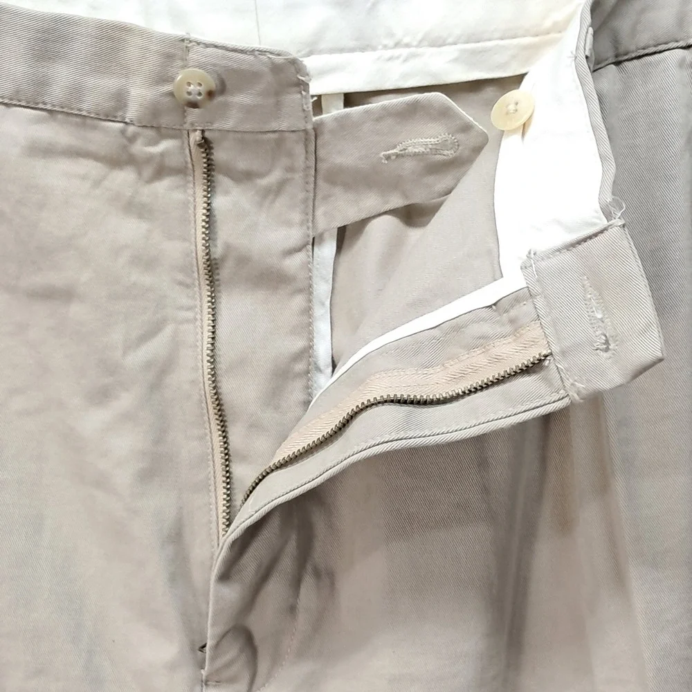 Polo Ralph Lauren Andrew Pant Mens 48B-30 Tan Pleated Cotton Chino Trousers 7635
